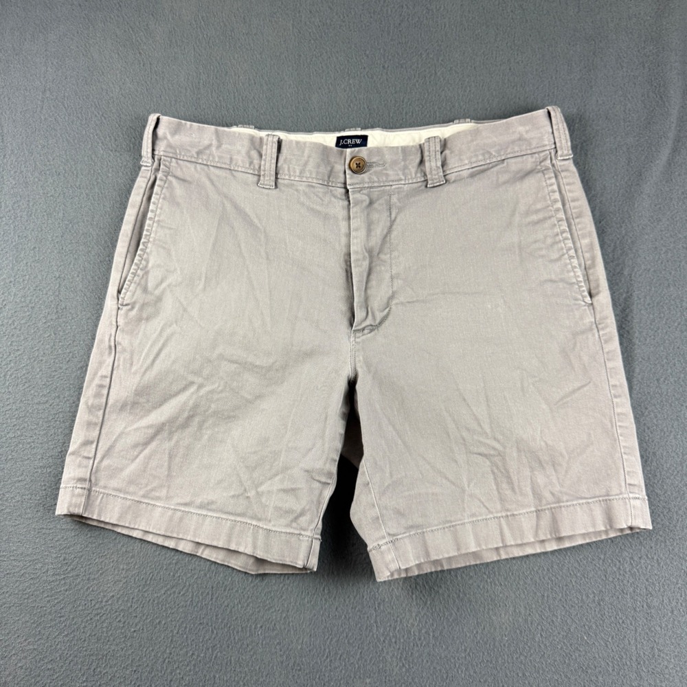 J.Crew Shorts Mens 33 Gray Chino Stretch Casual 7" Inseam Minimalist Lightweight